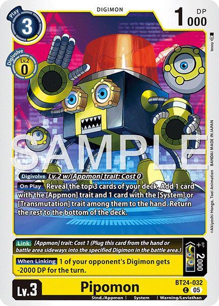 Digimon Card Game Time Stranger Pipomon BT24-032 C Common Near Mint