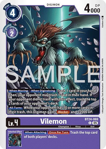 Digimon Card Game Time Stranger Vilemon BT24-069 C Common Near Mint