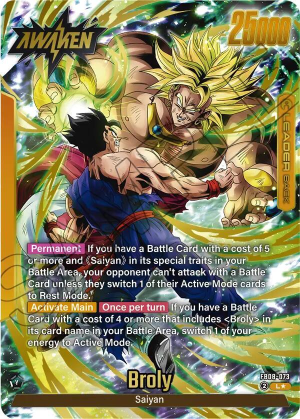 Dragon Ball Super: Fusion World Saiyan's Pride Broly - FB08-073 (Alternate Art) FB08-073 Leader Near Mint Holofoil