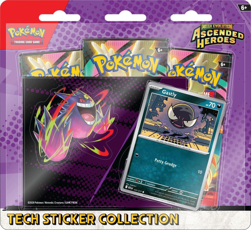 Pokemon Cards ME: Ascended Heroes Tech Sticker Collection - Gastly
