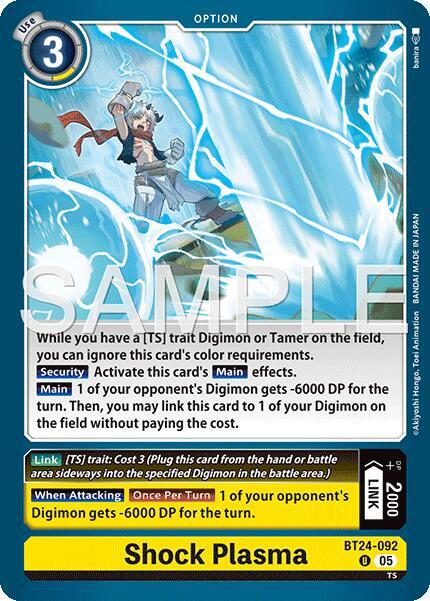 Digimon Card Game Time Stranger Shock Plasma BT24-092 U Uncommon Near Mint