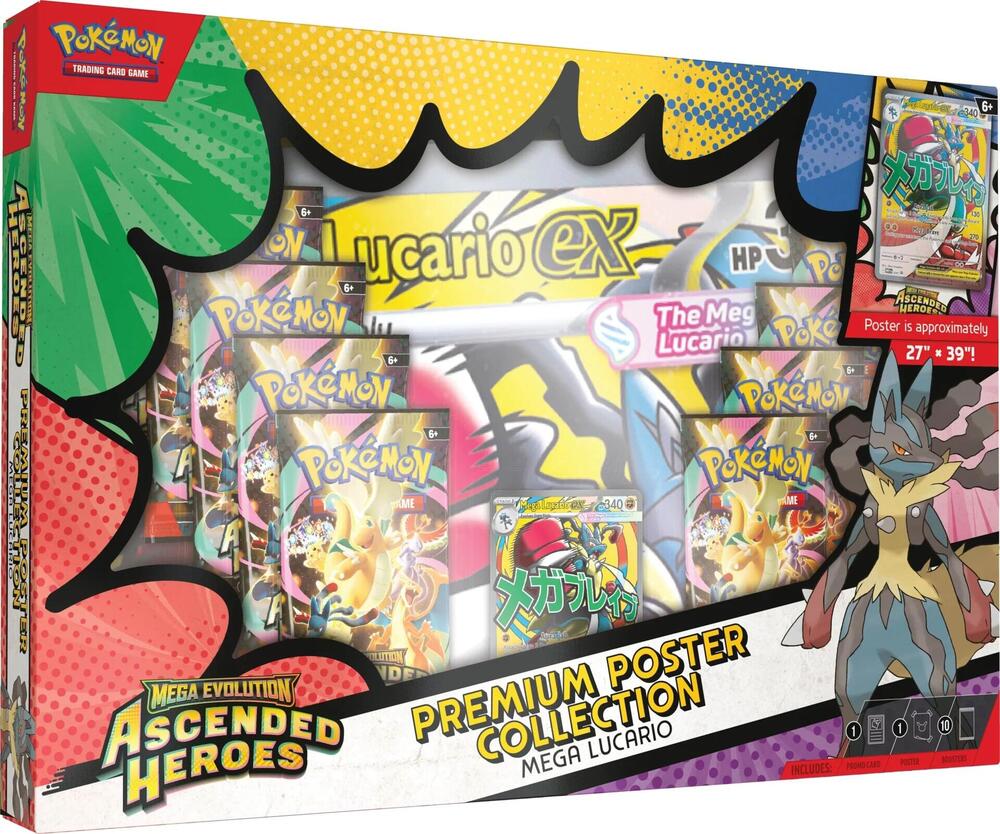 Pokemon Cards ME: Ascended Heroes Premium Poster Collection: Mega Lucario