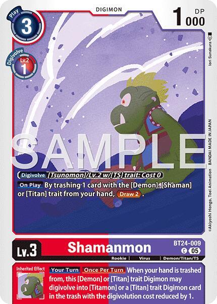 Digimon Card Game Time Stranger Shamanmon BT24-009 C Common Near Mint