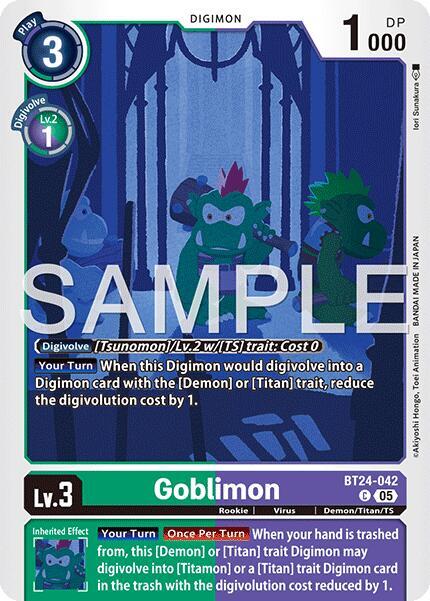 Digimon Card Game Time Stranger Goblimon BT24-042 C Common Near Mint