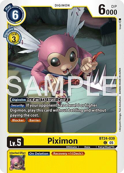 Digimon Card Game Time Stranger Piximon BT24-039 C Common Near Mint