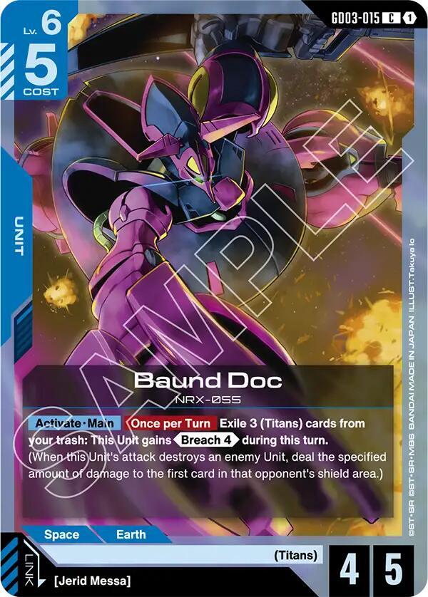 Gundam Card Game Steel Requiem Baund Doc GD03-015 Common Near Mint