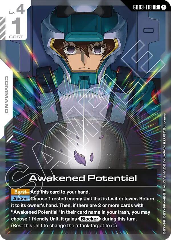 Gundam Card Game Steel Requiem Awakened Potential GD03-118 Rare Near Mint Holofoil