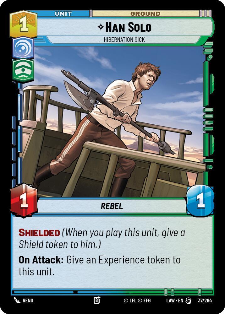 Star Wars: Unlimited A Lawless Time Han Solo - Hibernation Sick 37/264 Special Near Mint