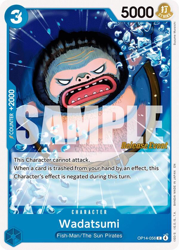 One Piece Card Game The Azure Sea's Seven Release Event Cards Wadatsumi OP14-056 C Near Mint