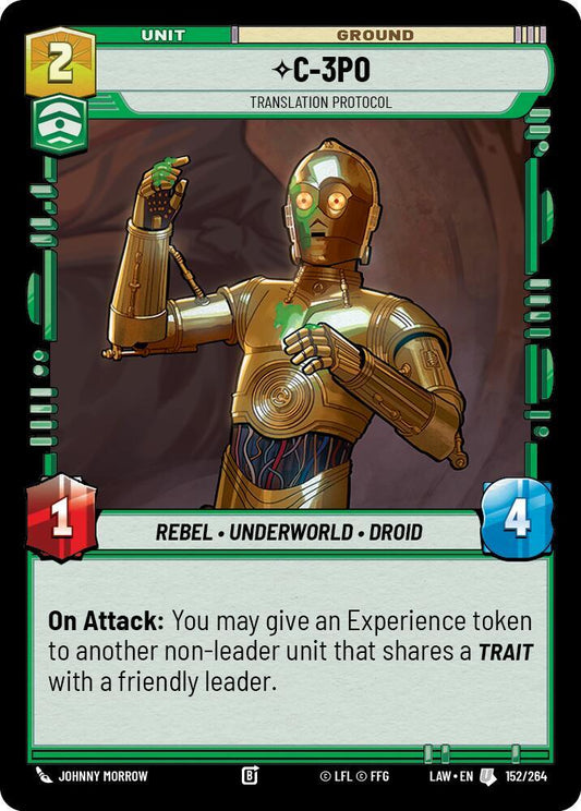 Star Wars: Unlimited A Lawless Time C-3PO - Translation Protocol 152/264 Uncommon Near Mint