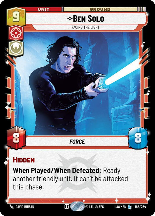 Star Wars: Unlimited A Lawless Time Ben Solo - Facing the Light 185/264 Legendary Near Mint
