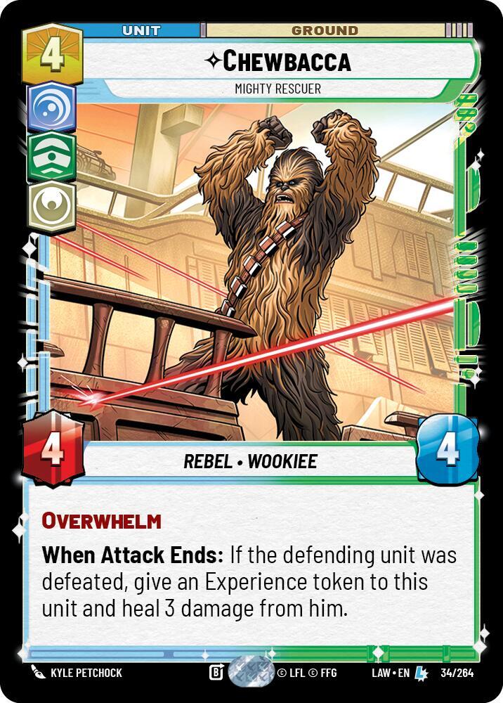 Star Wars: Unlimited A Lawless Time Chewbacca - Mighty Rescuer 34/264 Legendary Near Mint