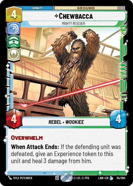 Star Wars: Unlimited A Lawless Time Chewbacca - Mighty Rescuer 34/264 Legendary Near Mint