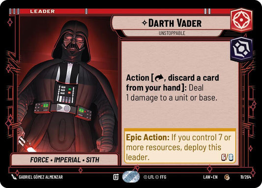 Star Wars: Unlimited A Lawless Time Darth Vader - Unstoppable 11/264 Common Near Mint