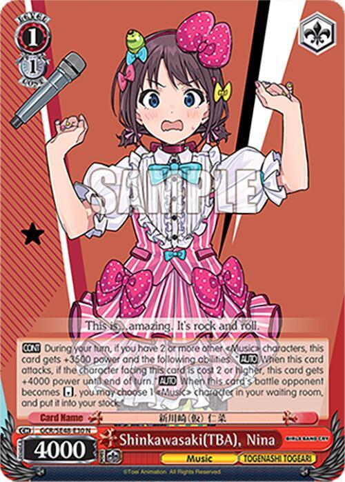 Weiss Schwarz Girls Band Cry Premium Booster Shinkawasaki(TBA), Nina GCR/SE48-E30 N Normal Near Mint