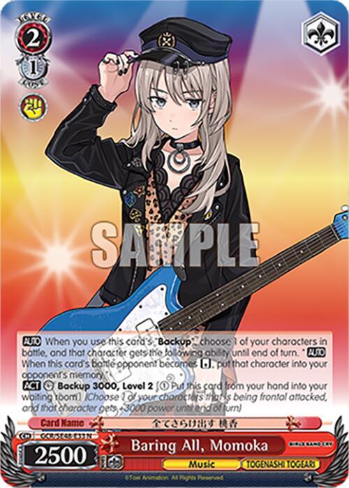 Weiss Schwarz Girls Band Cry Premium Booster Baring All, Momoka GCR/SE48-E33 N Normal Near Mint