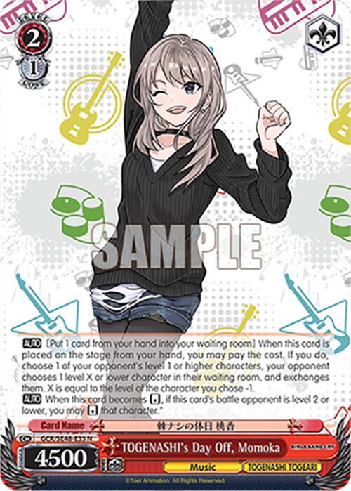 Weiss Schwarz Girls Band Cry Premium Booster TOGENASHI's Day Off, Momoka GCR/SE48-E35 N Normal Near Mint