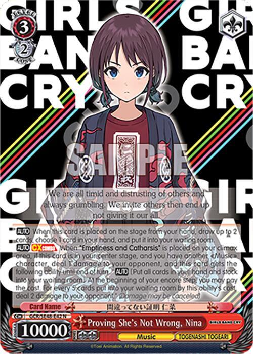 Weiss Schwarz Girls Band Cry Premium Booster Proving She's Not Wrong, Nina GCR/SE48-E42 N Normal Near Mint