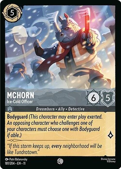 Lorcana TCG Winterspell McHorn - Ice-Cold Officer 181/204 Common Near Mint