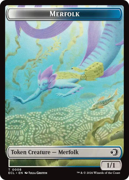 Magic Lorwyn Eclipsed Merfolk // Worm Double-Sided Token 8 // 9 T Near Mint