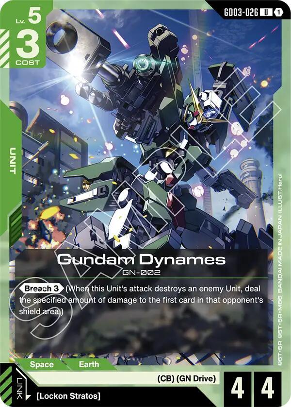 Gundam Card Game Steel Requiem Gundam Dynames GD03-026 Uncommon Near Mint
