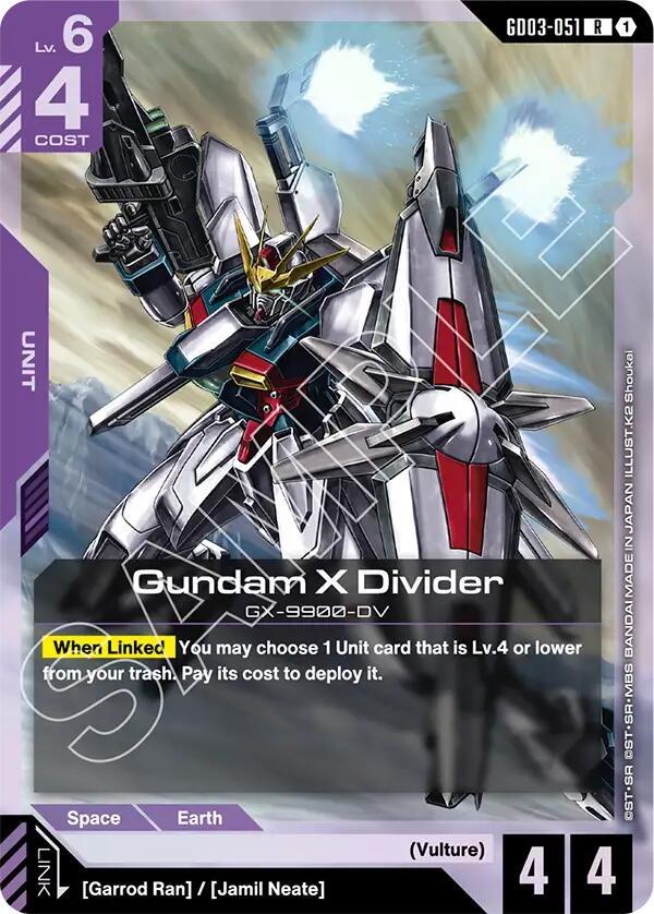 Gundam Card Game Steel Requiem Gundam X Divider GD03-051 Rare Near Mint Holofoil