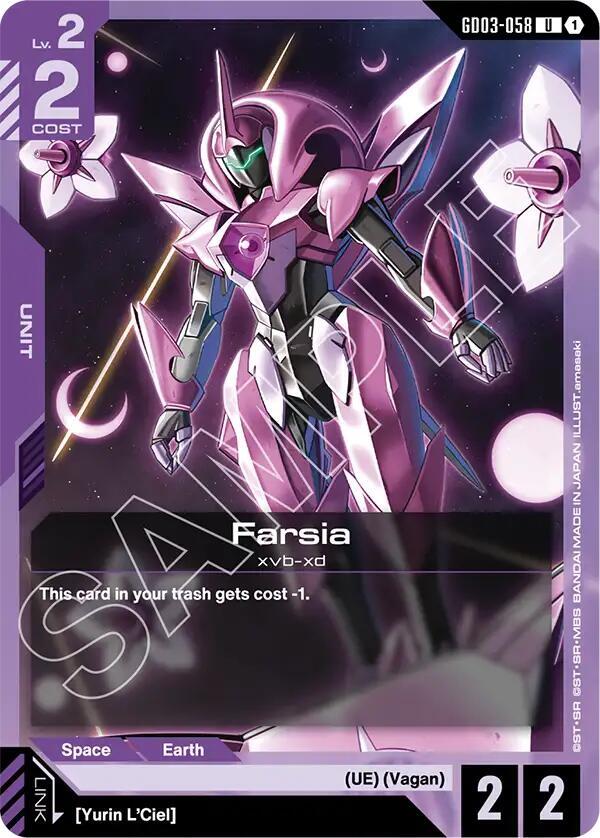 Gundam Card Game Steel Requiem Farsia GD03-058 Uncommon Near Mint