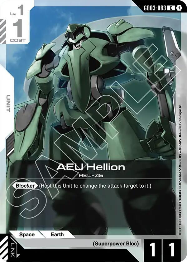 Gundam Card Game Steel Requiem AEU Hellion GD03-083 Common Near Mint