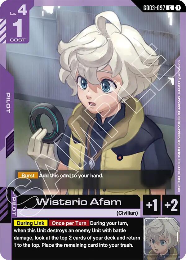 Gundam Card Game Steel Requiem Wistario Afam GD03-097 Common Near Mint