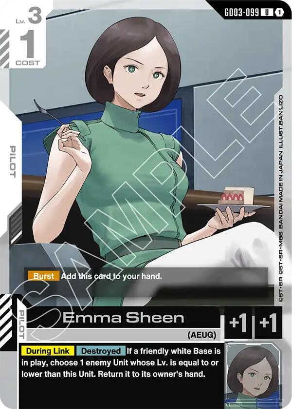 Gundam Card Game Steel Requiem Emma Sheen GD03-099 Uncommon Near Mint