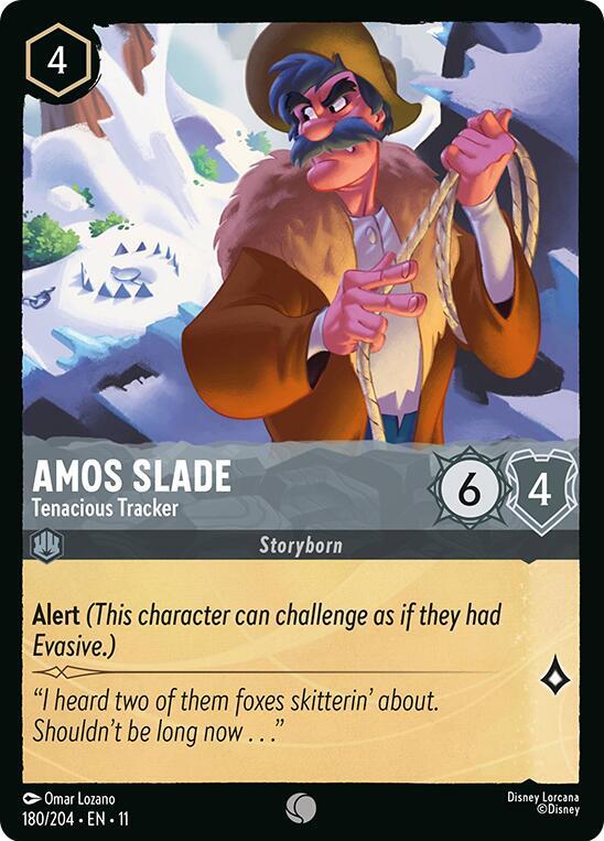 Lorcana TCG Winterspell Amos Slade - Tenacious Tracker 180/204 Common Near Mint
