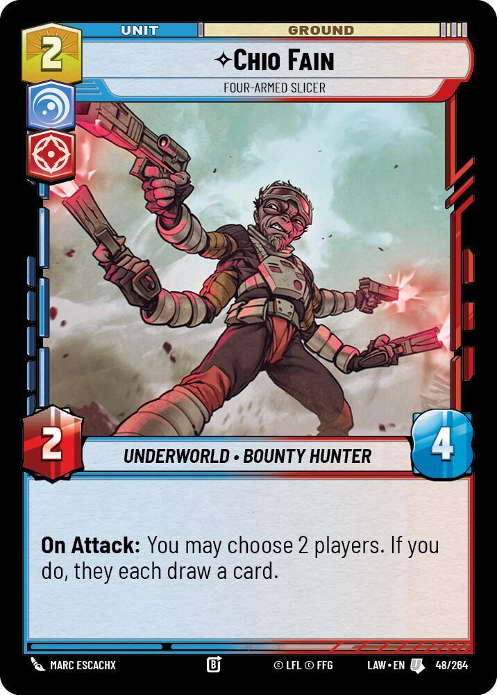 Star Wars: Unlimited A Lawless Time Chio Fain - Four-Armed Slicer 48/264 Uncommon Near Mint