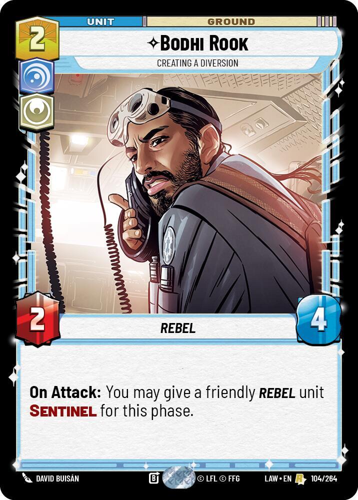 Star Wars: Unlimited A Lawless Time Bodhi Rook - Creating a Diversion 104/264 Rare Near Mint