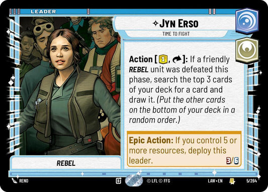 Star Wars: Unlimited A Lawless Time Jyn Erso - Time to Fight 5/264 Rare Near Mint