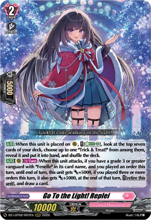 Cardfight Vanguard DZ-LBT02: Lyrical Monasterio Season of Wonders Go To the Light! Replei DZ-LBT02/007EN RRR Near Mint