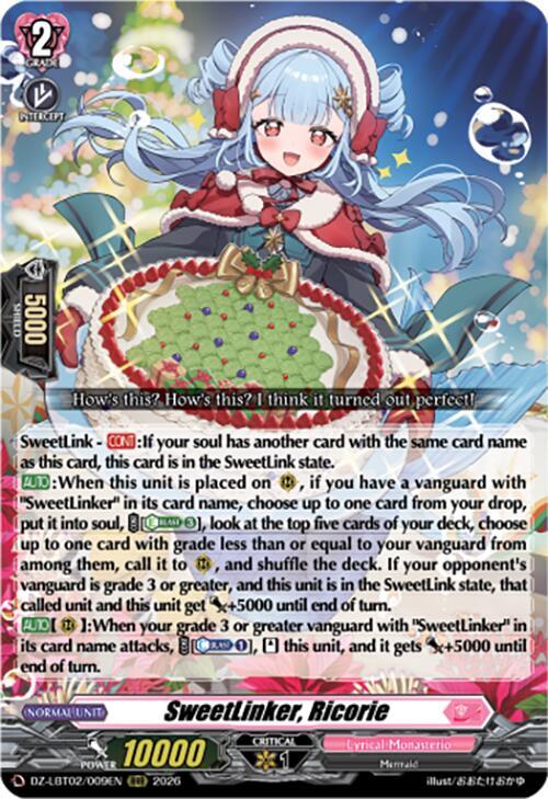 Cardfight Vanguard DZ-LBT02: Lyrical Monasterio Season of Wonders SweetLinker, Ricorie DZ-LBT02/009EN RRR Near Mint