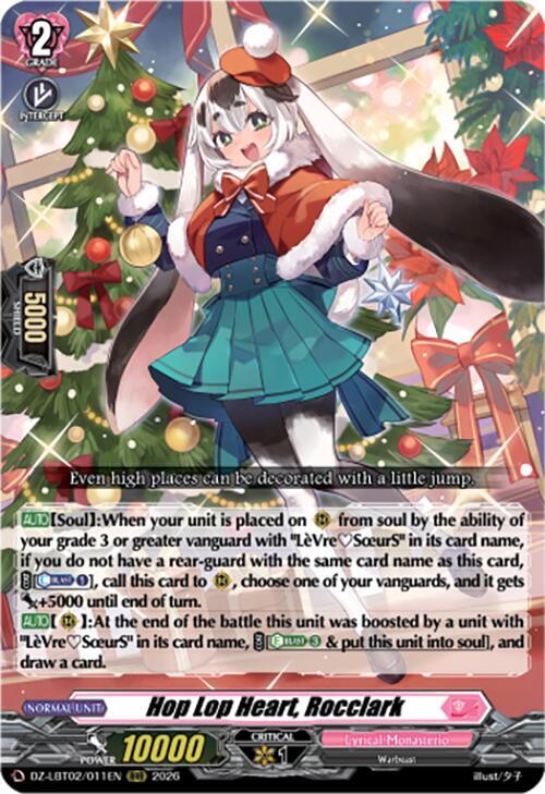 Cardfight Vanguard DZ-LBT02: Lyrical Monasterio Season of Wonders Hop Lop Heart, Rocclark DZ-LBT02/011EN RRR Near Mint