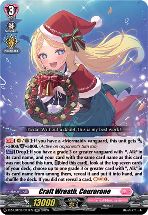 Cardfight Vanguard DZ-LBT02: Lyrical Monasterio Season of Wonders Craft Wreath, Courorone DZ-LBT02/021EN RR Near Mint