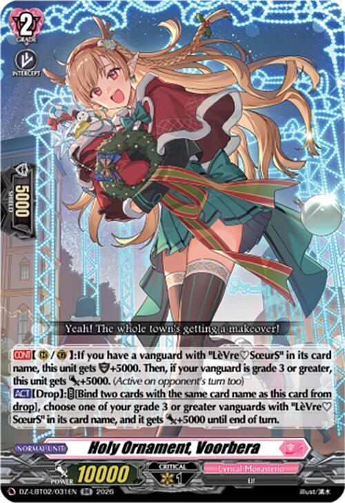 Cardfight Vanguard DZ-LBT02: Lyrical Monasterio Season of Wonders Holy Ornament, Voorbera DZ-LBT02/031EN RR Near Mint