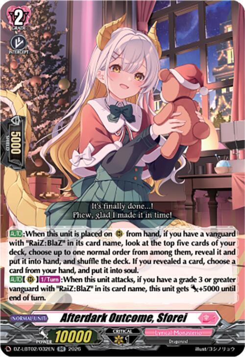 Cardfight Vanguard DZ-LBT02: Lyrical Monasterio Season of Wonders Afterdark Outcome, Sforei DZ-LBT02/032EN RR Near Mint