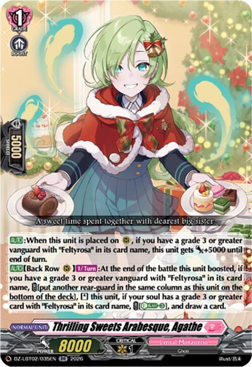 Cardfight Vanguard DZ-LBT02: Lyrical Monasterio Season of Wonders Thrilling Sweets Arabesque, Agathe DZ-LBT02/035EN RR Near Mint