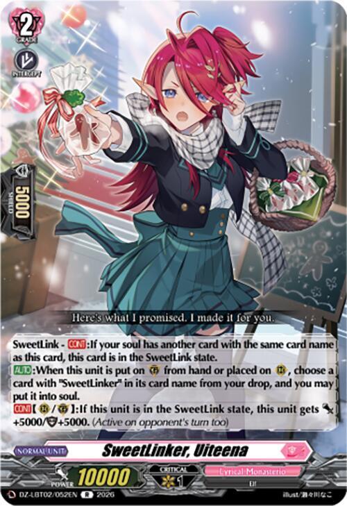Cardfight Vanguard DZ-LBT02: Lyrical Monasterio Season of Wonders SweetLinker, Uiteena DZ-LBT02/052EN R Near Mint