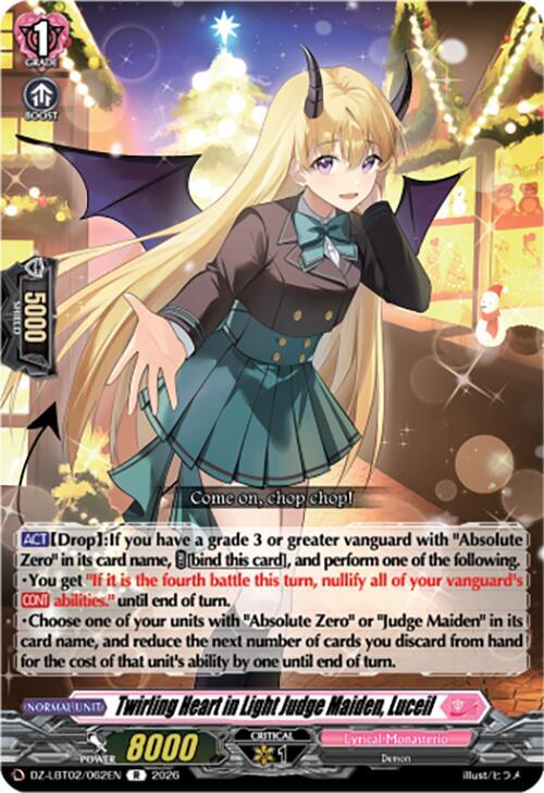 Cardfight Vanguard DZ-LBT02: Lyrical Monasterio Season of Wonders Twirling Heart in Light Judge Maiden, Luceil DZ-LBT02/062EN R Near Mint