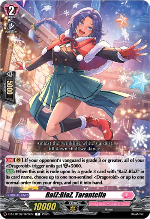 Cardfight Vanguard DZ-LBT02: Lyrical Monasterio Season of Wonders RaiZ:BlaZ, Tarantella DZ-LBT02/076EN C Near Mint
