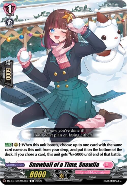 Cardfight Vanguard DZ-LBT02: Lyrical Monasterio Season of Wonders Snowball of a Time, Snowlia DZ-LBT02/083EN C Near Mint