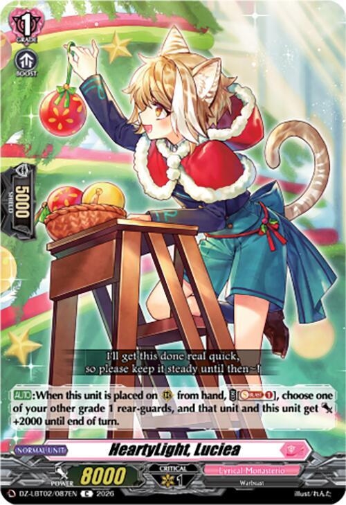 Cardfight Vanguard DZ-LBT02: Lyrical Monasterio Season of Wonders HeartyLight, Luciea DZ-LBT02/087EN C Near Mint