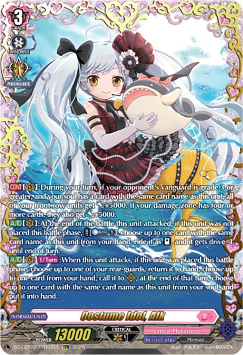 Cardfight Vanguard DZ-LBT02: Lyrical Monasterio Season of Wonders Costume Idol, Alk (FFR) DZ-LBT02/FFR02EN Double Frame Rare Near Mint
