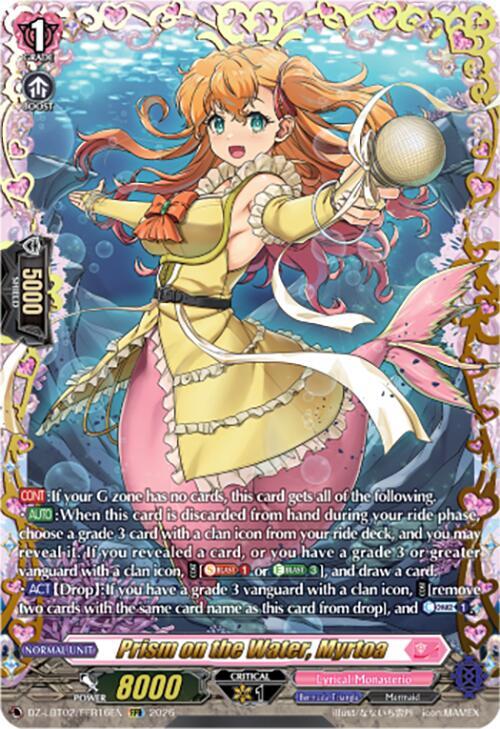 Cardfight Vanguard DZ-LBT02: Lyrical Monasterio Season of Wonders Prism on the Water, Myrtoa (FFR) DZ-LBT02/FFR16EN Double Frame Rare Near Mint