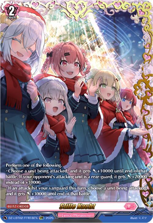 Cardfight Vanguard DZ-LBT02: Lyrical Monasterio Season of Wonders Stille Nacht (FFR) DZ-LBT02/FFR18EN Double Frame Rare Near Mint