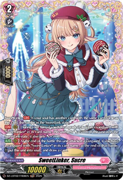 Cardfight Vanguard DZ-LBT02: Lyrical Monasterio Season of Wonders SweetLinker, Sucre (FR) DZ-LBT02/FR08EN Frame Rare Near Mint